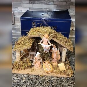Nativity Scene with Angel and Figures